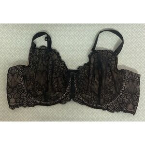 NEW Torrid Curve Unlined Balconette Bra 48C Black Lace‎ Underwire Adjustable